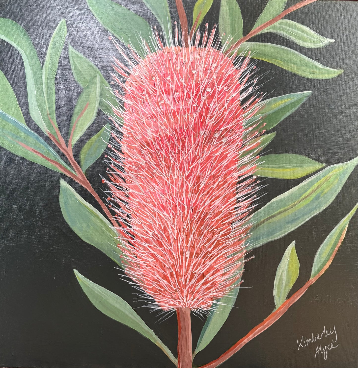 Big Bottle Brush Original Acrylic on Canvas
