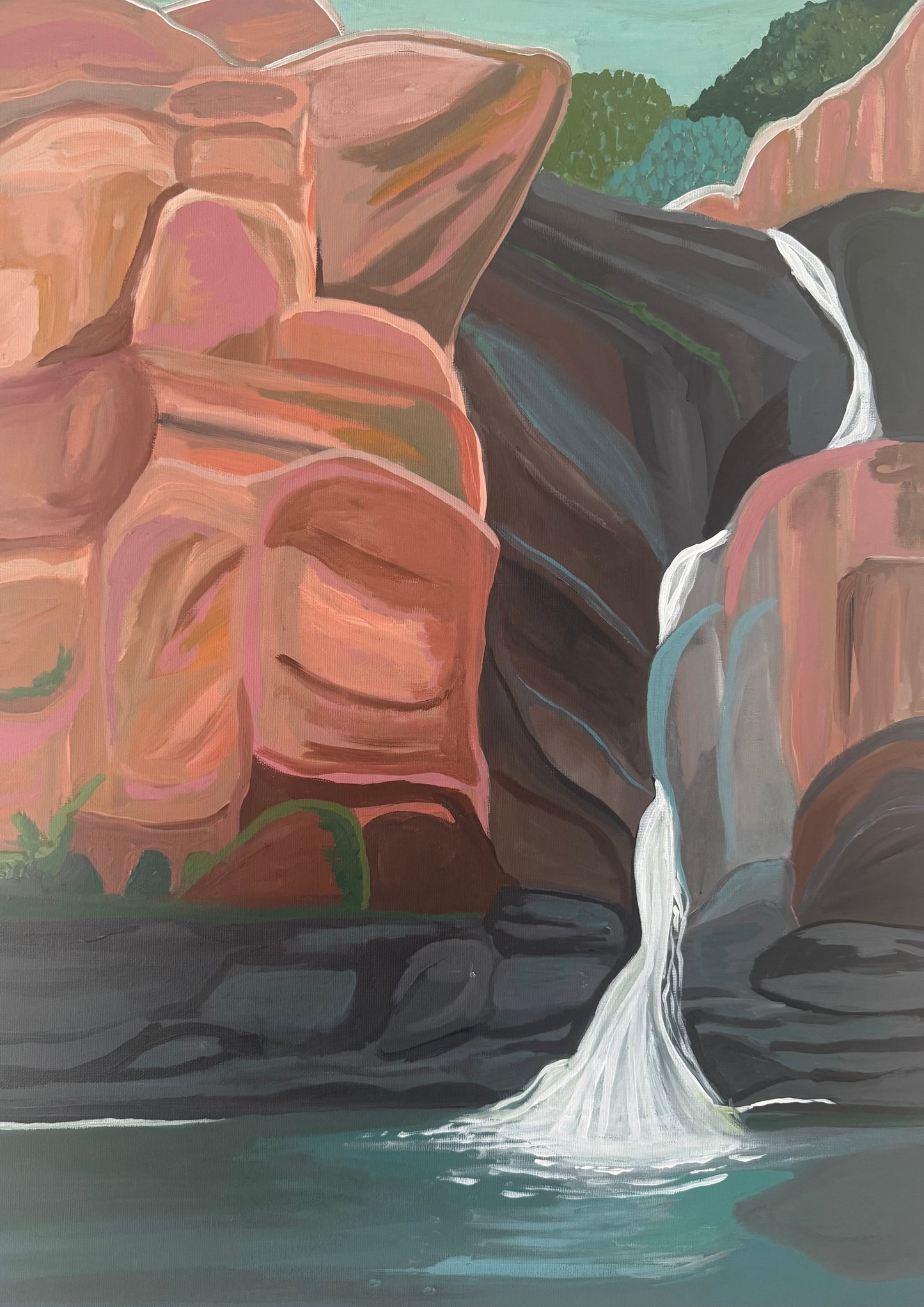Chasing Waterfalls Original Acrylic on Canvas