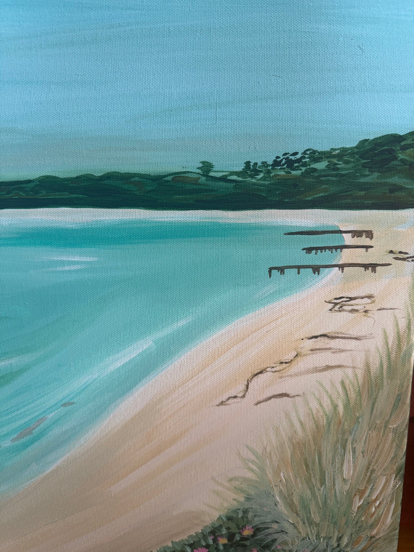 Gentle breeze at East Beach original acrylic on canvas